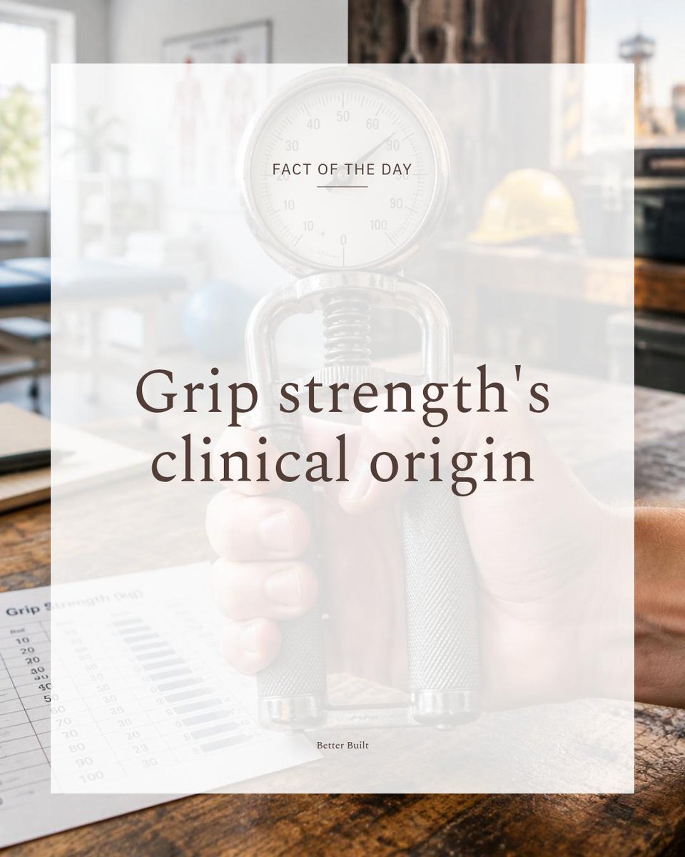 BetterBuilt2026's tweet photo. Fact: hand‑grip dynamometers began as clinical tools to track patient recovery and evolved into portable testers used for workplace screening—making grip strength a universal metric across clinics, industry, and sports. #GripStrength #Fitness Tap the link in bio. https://t.co/IxfjaJ29BE