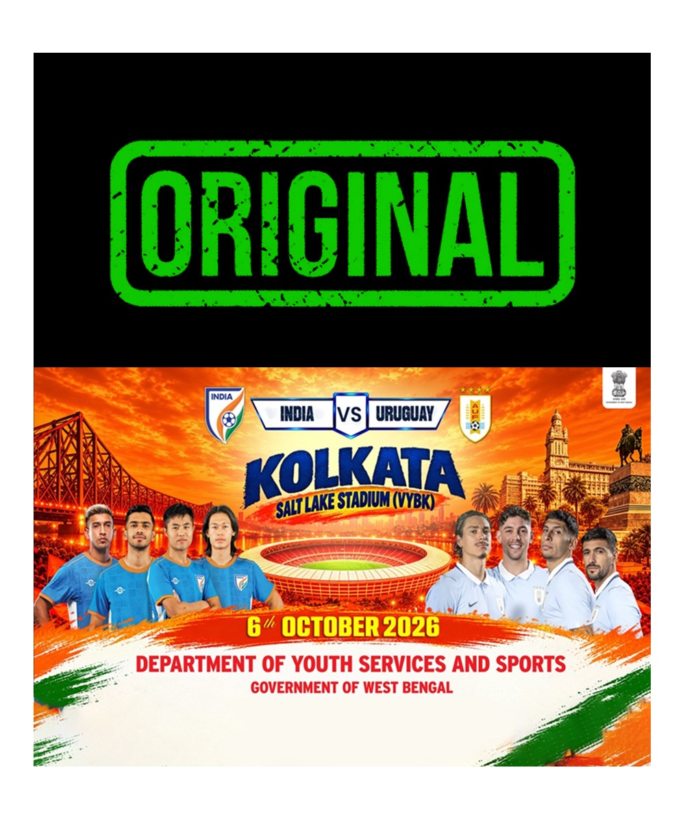 BJP4Bengal's tweet photo. Reports or images claiming other uses of the Honourable Chief Minister's photograph are unauthorized and baseless, as no such displays exist in reality. You can see the official Ad given in newspapers. 

We urge everyone to ignore these rumours. Keep Calm and Enjoy the match. https://t.co/wb2Ii7CfL0