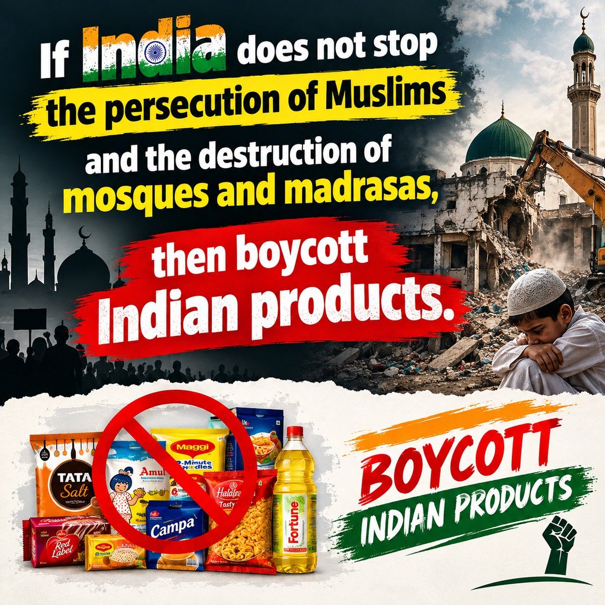 MohammadMiridha's tweet photo. Boycott Indian Products https://t.co/PwOBYdtPsY