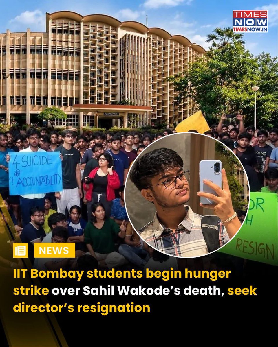 deepali_writes's tweet photo. An elite institution with zero value for human life! 4 suicides, no answers, and total administrative indifference. Students are literally going on a hunger strike to force the administration to care. 

The @iitbombay Director has lost all moral authority to lead
RESIGN IMMEDIATELY!