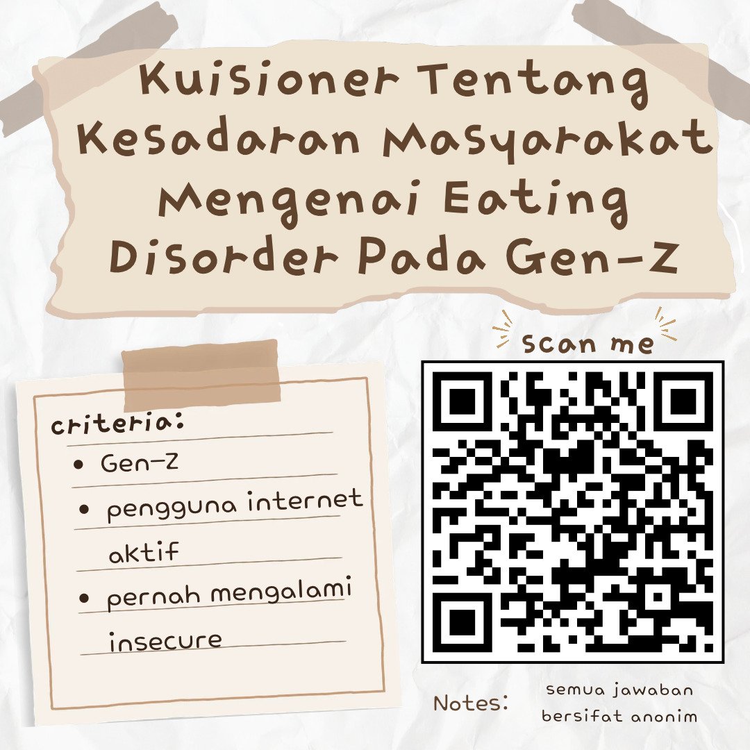 Arayaray543's tweet photo. @girlsonmyend hii kak maaf ganggu, aku lagi penelitian tugas akhir tentang pemahaman masyarakat soal eating disorder pada gen-z.

apresiasi bgt kalau kakak sebagai bagian dari edrtwt mau jadi responden 🩷 trust im part of the community, so no judgment involved 🩷
tysm have a great day!! https://t.co/fd5f5Kw0qH
