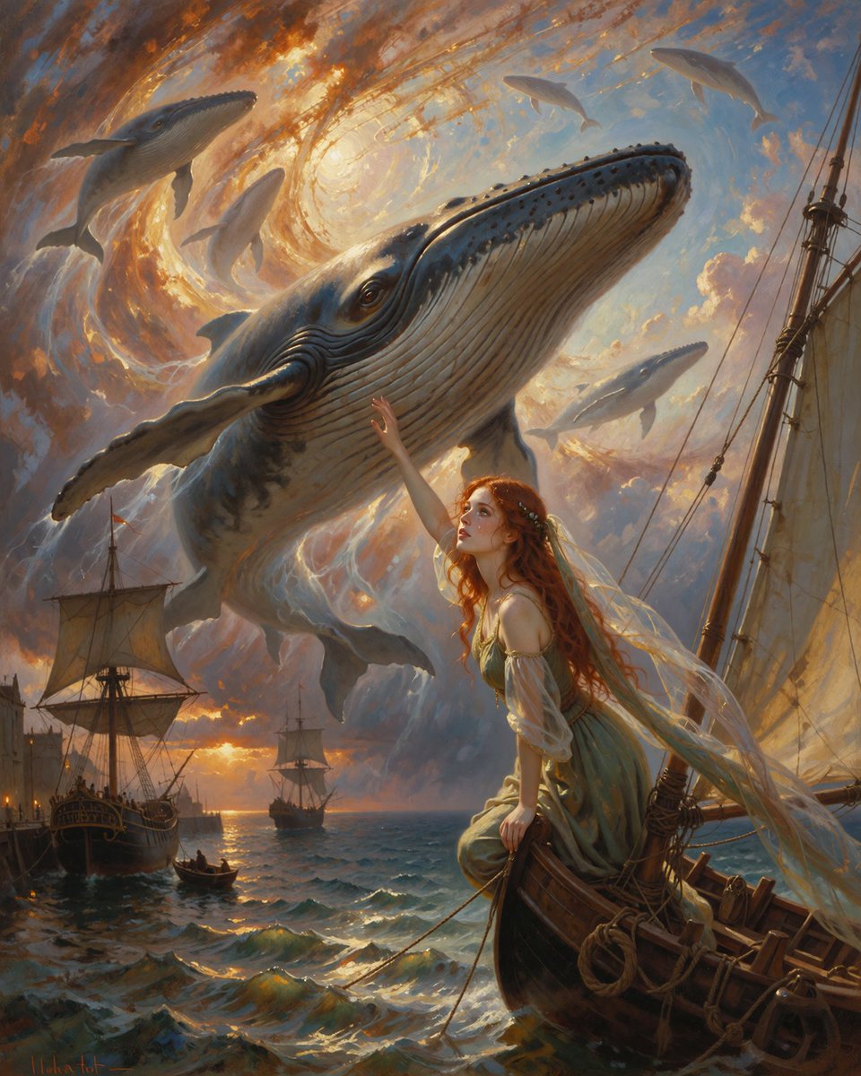 NayaVerseee's tweet photo. Prompt share : Sky Whales 🐋
The old whale lets me touch the sky once a year, as long as I never tell the harbour master which way they migrate.
Prompt in alt https://t.co/73OsDlERDU