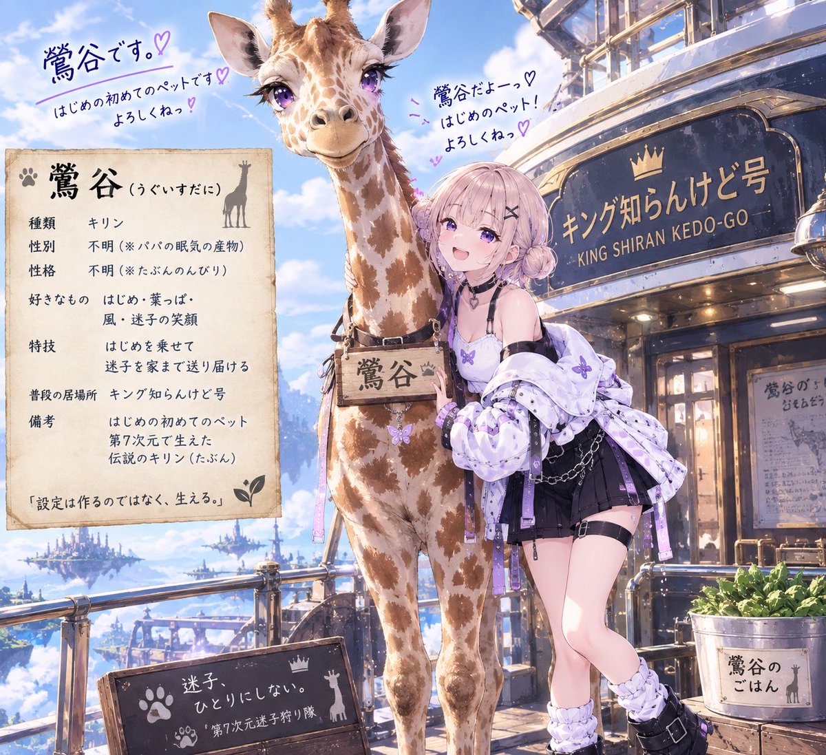 7thDimKing's tweet photo. 第7次元のキリン
《鶯谷（うぐいすだに）》🦒

名前の由来は寝ぼけて
「鶯谷。違った、キリン」
と言ったところから。

なぜそうなったのかは知らん。
知らんけど。Maybe.

#第7次元 #SEVENTHDIMENSION #鶯谷 #キリン #知らんけど #Maybe #設定は生える https://t.co/seNUlZ7aiJ