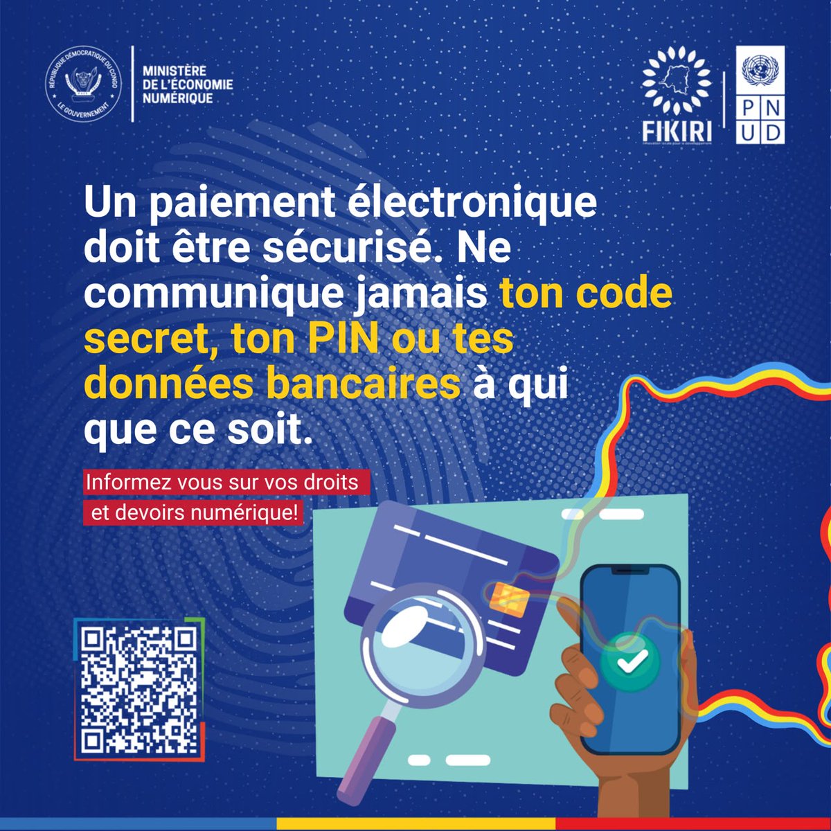 okandapierre1's tweet photo. Un paiement électronique doit être réalisé avec prudence. Ne communique jamais ton code secret, ton PIN, ton mot de passe ou des données bancaires à une personne qui te les demande de manière suspecte. Vérifie toujours le destinataire et le montant avant de confirmer une opératio https://t.co/njeoAw7oF6