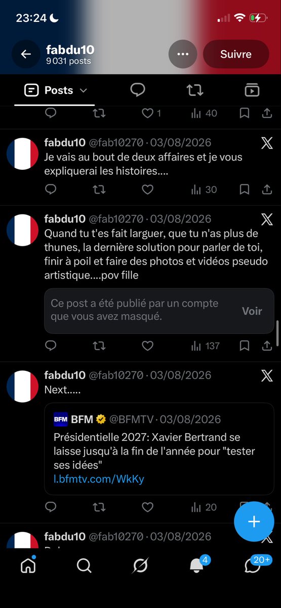 Akashilerouge's tweet photo. On commence à être nombreux par la, notre ami de Fab semble avoir une grosse peine de cœur avec une femme qui semble être aussi être gendarme qu'il surnomme "la souris".
Vu le nombre de passion chez les flics qui finissent en homicide suicide faudrait surveiller aussi https://t.co/79AnTI89NC