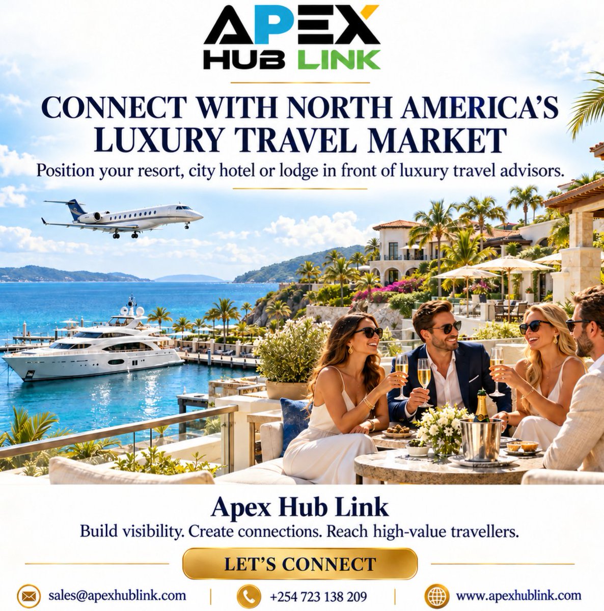 apexhublink's tweet photo. Ready to attract North America’s luxury travellers? Apex Hub Link connects resorts, city hotels and lodges with travel advisors to strengthen visibility and reach high-value guests.
Let’s connect: sales@apexhublink.com
#LuxuryTravel #Hospitality #NorthAmerica #ApexHubLink https://t.co/PSzTd7oLZj