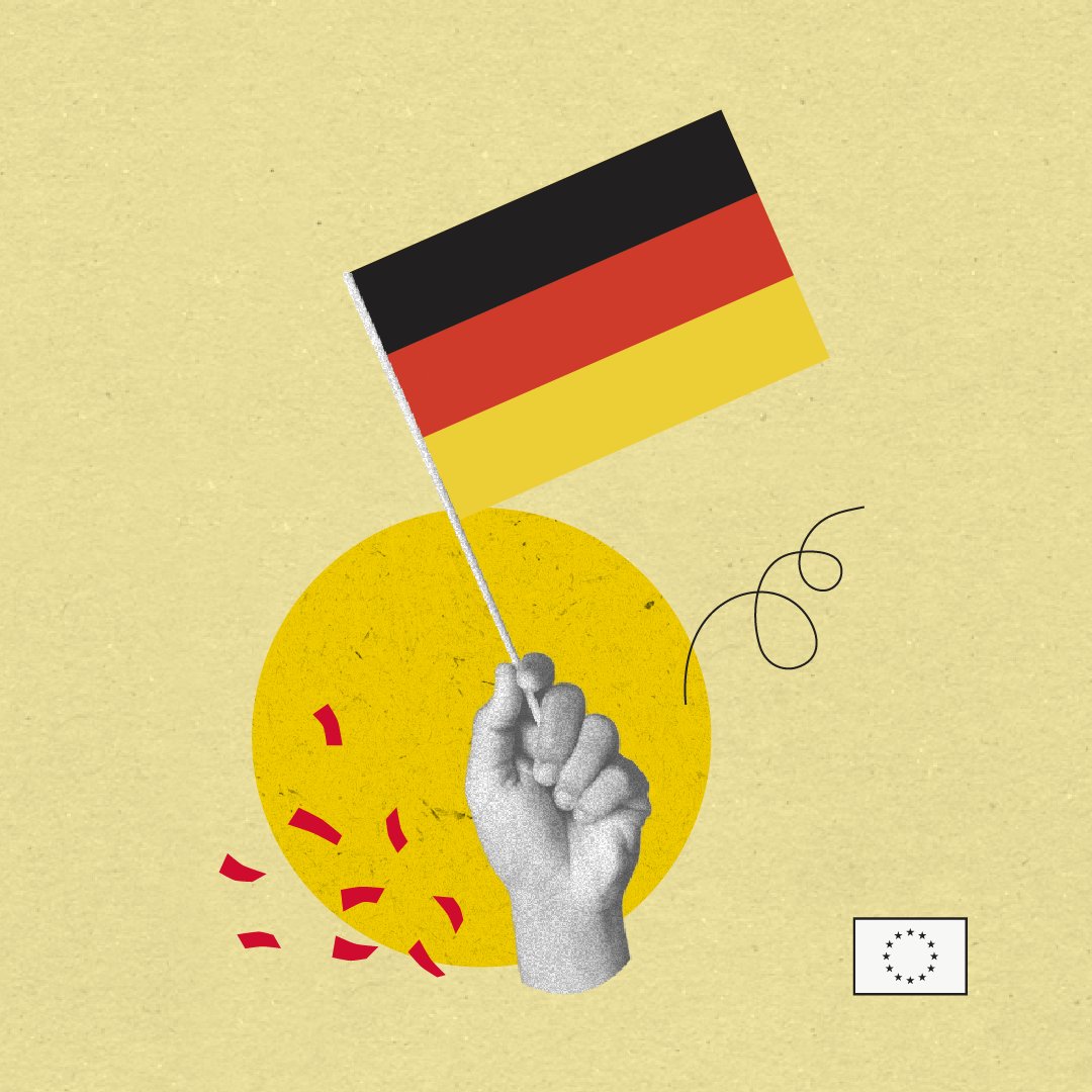 EUCouncil's tweet photo. Happy German Unity Day! 🇩🇪

On 3 October, Germany celebrates its national day, honouring the country, its people, and the reunification of East and West Germany in 1990.

The German flag combines black, red and gold, colours that symbolise Germany’s history, unity and freedom. https://t.co/ZTy0Je0ALv