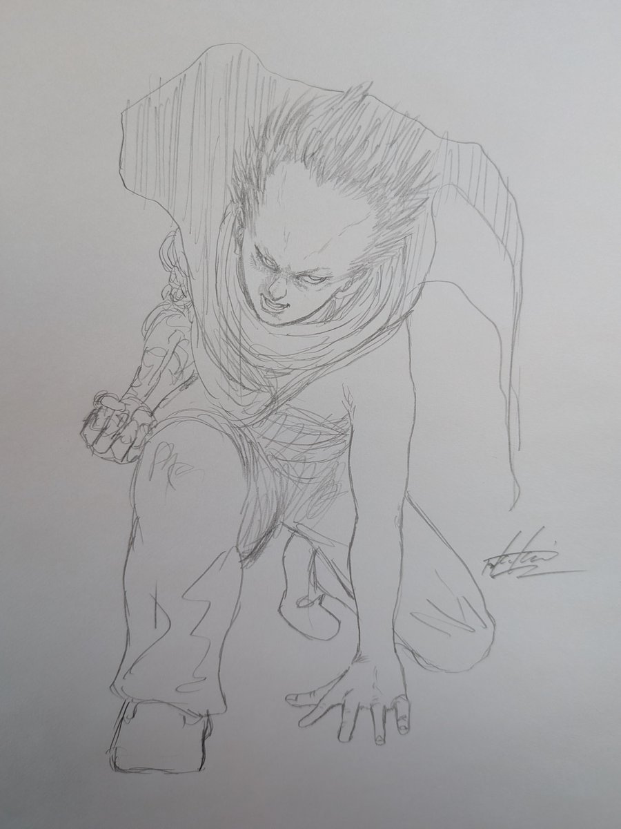 924072Tak's tweet photo. #落書き 
#シャーペン画 シャーペンで描いてAI先生で着色。
#大友克洋 #ファンアート #AKIRA #鉄男 
#イラスト #描いてみた https://t.co/naNthsPXEO