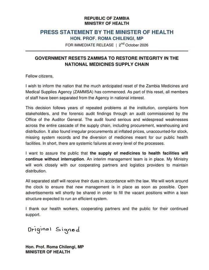 DrJoeAbah's tweet photo. About three years ago, I reviewed the Zambia Medicines and Medical Supplies Agency (ZAMMSA). It was one of the most corrupt agencies I have ever seen…and I have seen many!

The corruption was brazen. It wasn’t sophisticated at all. You could see it from miles away. They were still using emergency COVID procurement protocols FOUR years after COVID ended! The head of the Zambian Procurement Agency was sacked and even the head of the Zambian Anti-Corruption Agency was removed for corruption and the board was dissolved. 

Donors paid for most medicines and medical supplies in Zambia, and citizens receive all medicines free of charge. 

Because Zambian public servants are constitutionally allowed to run ANY business on the side, many public servants owned pharmacies. So, the drugs were never available in public pharmacies but you could just cross the road and get them in a private pharmacy owned by a public servant…for a fee, of course. Even when you label the drugs as free and not for sale, they simply removed them from the packs and sold them in jars. 

We recommended changing the Constitution to remove that incentive for public servants, changing the procurement regime, tracking the medicines from the ports all the way through the stores to the dispensaries, etc, but senior politicians were alleged to be benefiting directly from the fraud and there was no political will to end it.

So, we recommended a reset of the entire agency. From the law setting it up, to its management and governance, to its staffing, to its funding. 

Now, following elections about a month ago, the new Minister has sacked ALL the staff in ZAMMSA and is starting the agency afresh!

When you do good reform work, your recommendations may not be implemented immediately but time does not diminish their relevance. One day, somebody will pick it up and implement it. 

I am Ezemmuo. I know things.