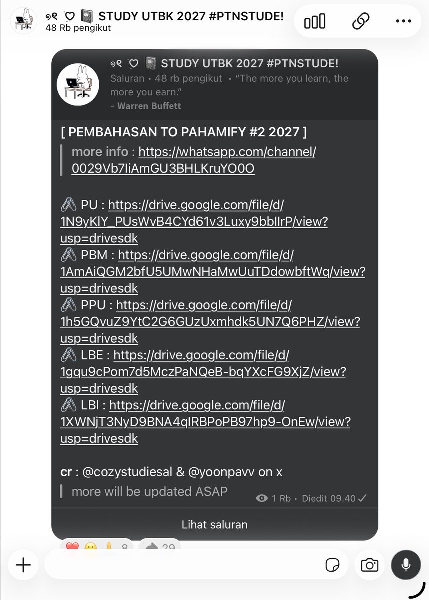 beaglestude's tweet photo. [ PEMBAHASAN TO PAHAMIFY #2 2027 ]
🖇️ PU : https://t.co/uDisJdLWmu
🖇️ PBM : https://t.co/3FD3Hbzp64
🖇️ PPU : https://t.co/Cy1Z76M6ui
🖇️ LBE : https://t.co/0hHr00LYpl
🖇️ LBI : https://t.co/6l58hbp1pZ

cr : @cozystudiesal &amp; @yoonpavv 
Join ch for more! https://t.co/rH2ph0xmAk https://t.co/1hynp3tUnC