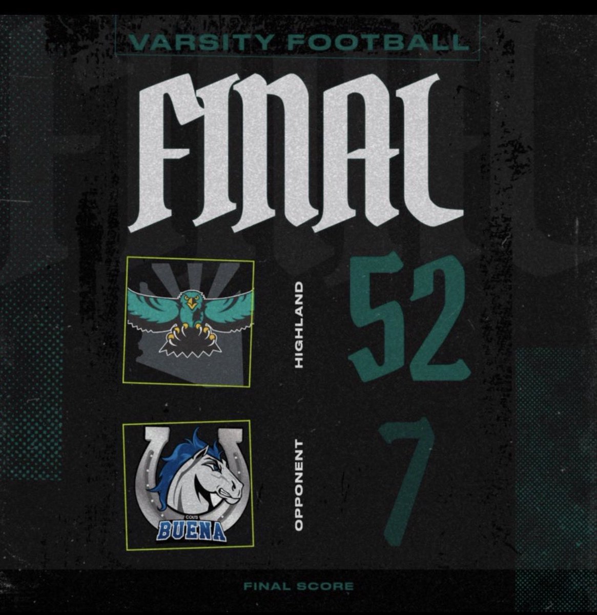 HighlandHawksFB's tweet photo. Great performance in all 3 phases!! @Andrew2bbound had a Defensive TD off a strip sack from @Cartercamac5.
- Blocked punt for a TD

@PaidenCash16 was 18 of 23 for 303 yds w/ 2 TDS &amp; 1 Rush TD

Freshman playmaker @KenzoCrawford had 6 receptions for 149 yds 2 TDs https://t.co/YJfvYnSD4n