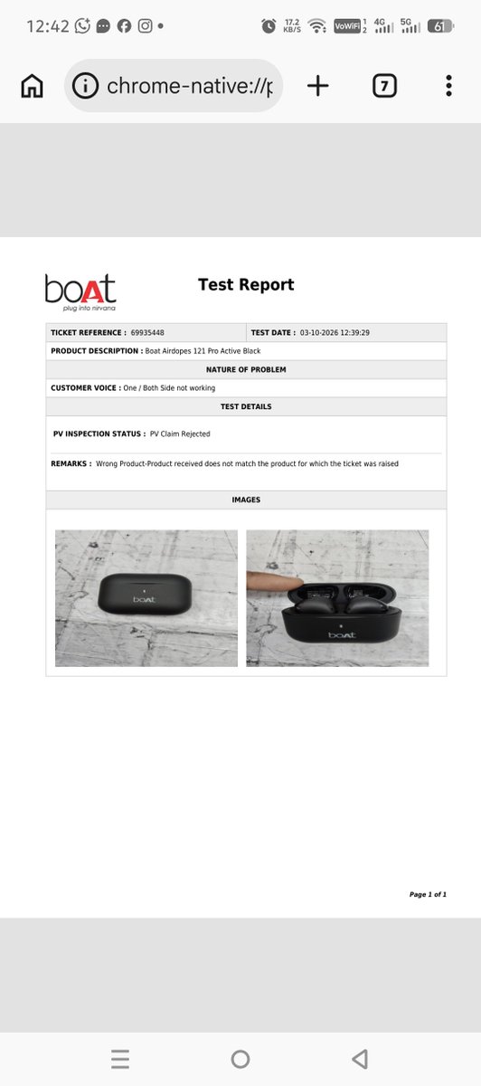 Shubha33214's tweet photo. @RockWithboAt @jagograhakjago @amangupta0303 
I send 2 products for replacement to  boat 
They attach both product as each other's label and reject the claim 
What a service by boat service center. 
This is courior boy fault or your service center fault https://t.co/XVTtVAxMDS