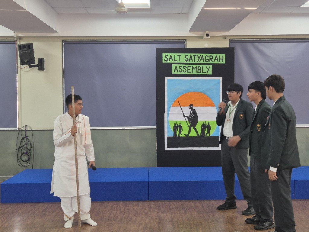 DPSTapi's tweet photo. 🇮🇳 Class IX-B presented a meaningful Salt Satyagraha Assembly, highlighting the historic 1930 movement, Mahatma Gandhi’s Dandi March and the values of courage, unity and non-violence. 🧂✨
#DPSTapi #SaltSatyagraha #DandiMarch https://t.co/OFpmjfpeni