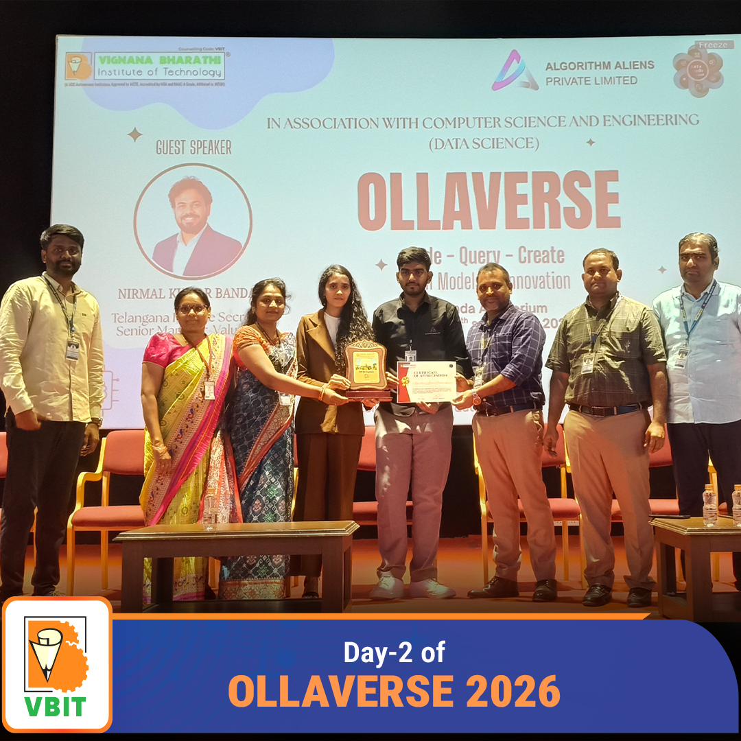 VBITHYD's tweet photo. OLLAVERSE 2026 | Day 2 - Code • Query • Create!
Day 2 of the two-day workshop on #OLLAVERSE2026 - "Code • Query • Create" was successfully organized by Team Data Vedhi in association.
#VBIT #DataVedhi #DataScience #AI #Ollama #AIModels #RAG #VectorDatabases #APIs #Coding https://t.co/wgBqTztg9E