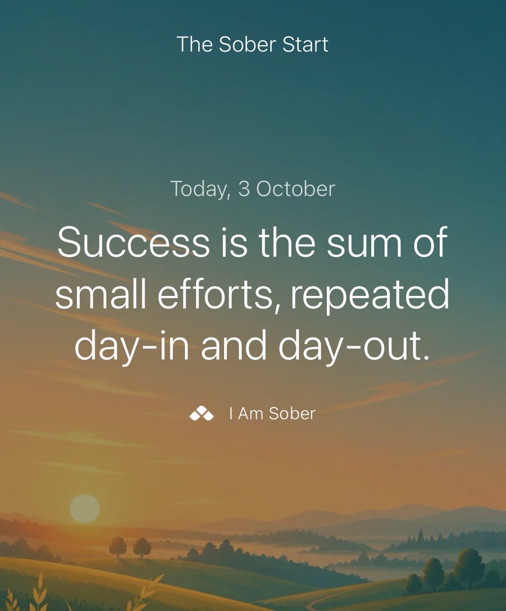 Sober2026's tweet photo. Success is the sum of small efforts, repeated day-in and day-out. – Robert Collier #iamsober https://t.co/xM24lbeHqg
