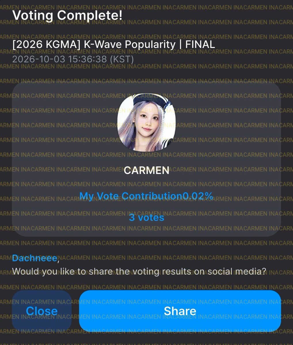 H2HCARMEN_INA's tweet photo. 📢 DAILY STAMP VOTING - 13 DAYS FOR #CARMEN

HARI KE-6 [2026 KGMA] K-Wave Popularity | FINAL ✅

Hachu, jangan lupa untuk mulung 💙 (Check-in, Free Roulette, Nonton Iklan) dan vote CARMEN tiap hari. Let's go sehari 3 votes!

#Hearts2Hearts #카르멘
@Hearts2Hearts https://t.co/0zun1IebEy