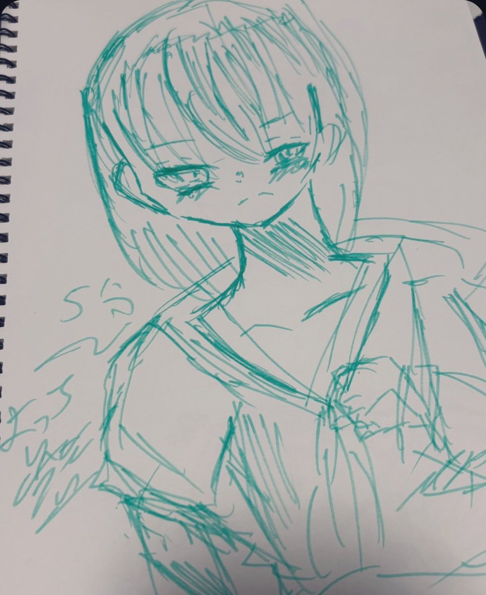 JMmcsgr6's tweet photo. #5分描き  #セーラ服女の子 
絵柄に合わせて  短時間描きをしてみた
のがこれ https://t.co/grRLXBBzlB