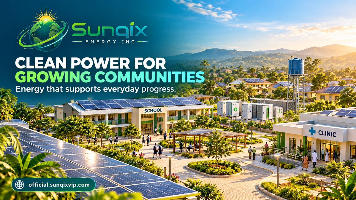 hayatsalih4's tweet photo. ☀️ Clean Power for Growing Communities
Reliable solar energy can support the places people depend on every day—from homes and schools to healthcare and essential community infrastructure.
Energy that supports everyday progress. 🌍⚡
#SUNQIX #CleanEnergy #SolarEnergy https://t.co/TKHSnd52Sn