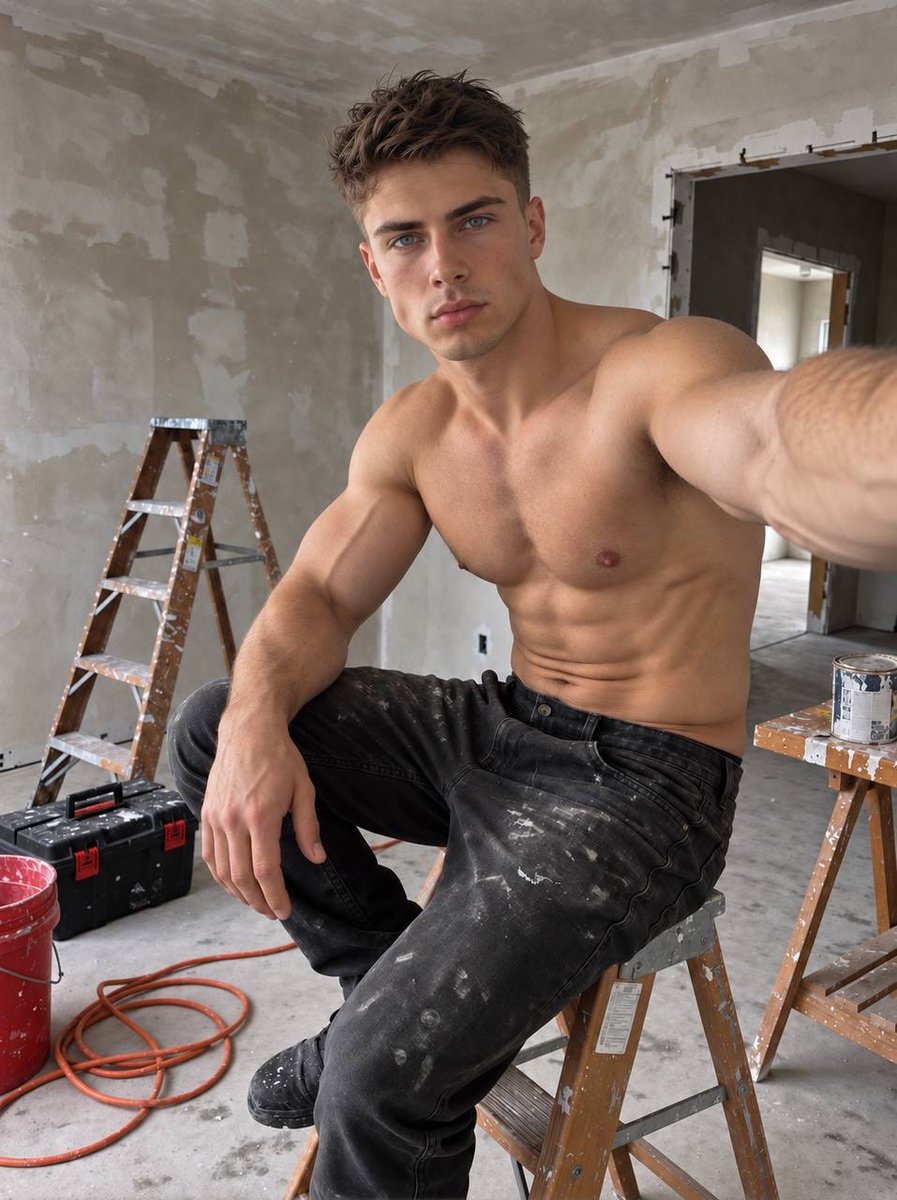 DrewHartx's tweet photo. Work mode. No shirt required 😏 https://t.co/mIayUHfMjl