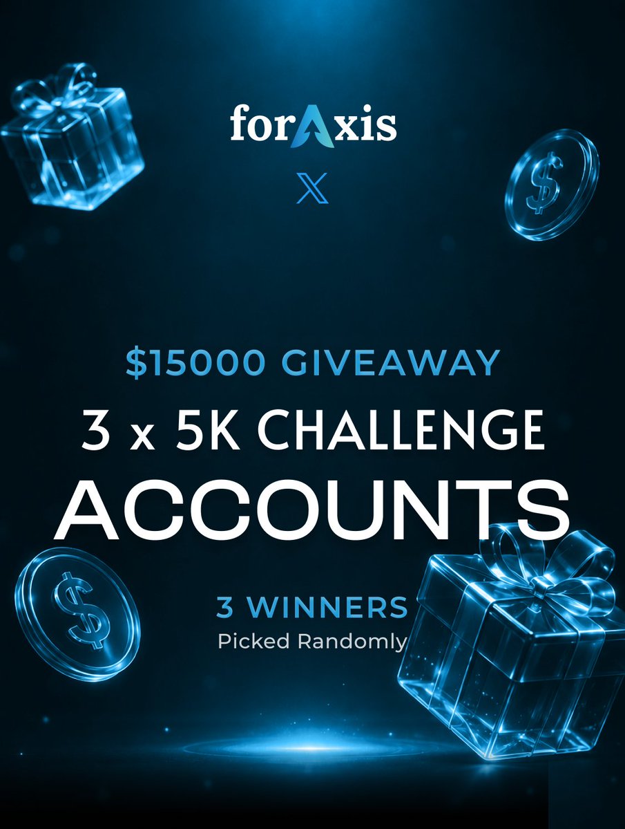 IdrisTraders's tweet photo. 🎁 **$15,000 GIVEAWAY!** 🎁
3 winners. 3 × $5K Challenge Accounts. 💰
  Want to be one of the winners? 👀
 Follow  
@foraxis
@IdrisTraders
@AminuFXTrader
@astravex_fx 
using IDRIS10 for 30% discount code
tagging 3 traders winners soon https://t.co/TKXdfpLmv6