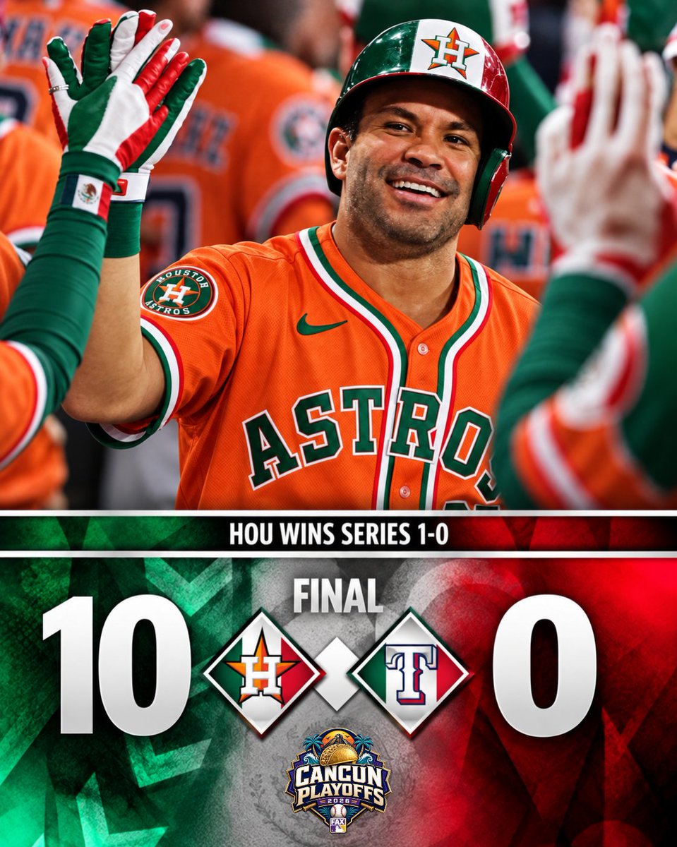 MLBONFAX's tweet photo. The @astros dominate Texas in the Cancun ALDS Invitational! https://t.co/P6G0aDqkgo