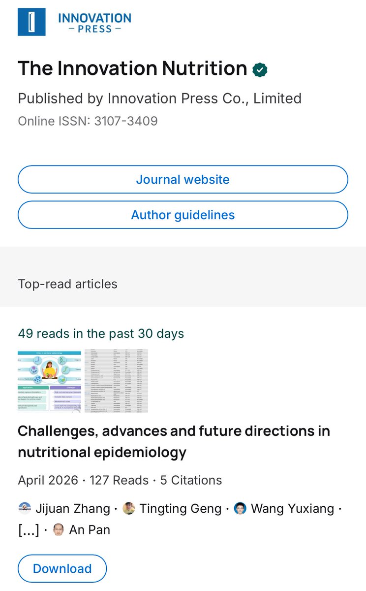 NutrioSci's tweet photo. Welcome to follow The Innovation Nutrition on ResearchGate!

https://t.co/quZ1bF2qoe https://t.co/2MGvAvsIVM