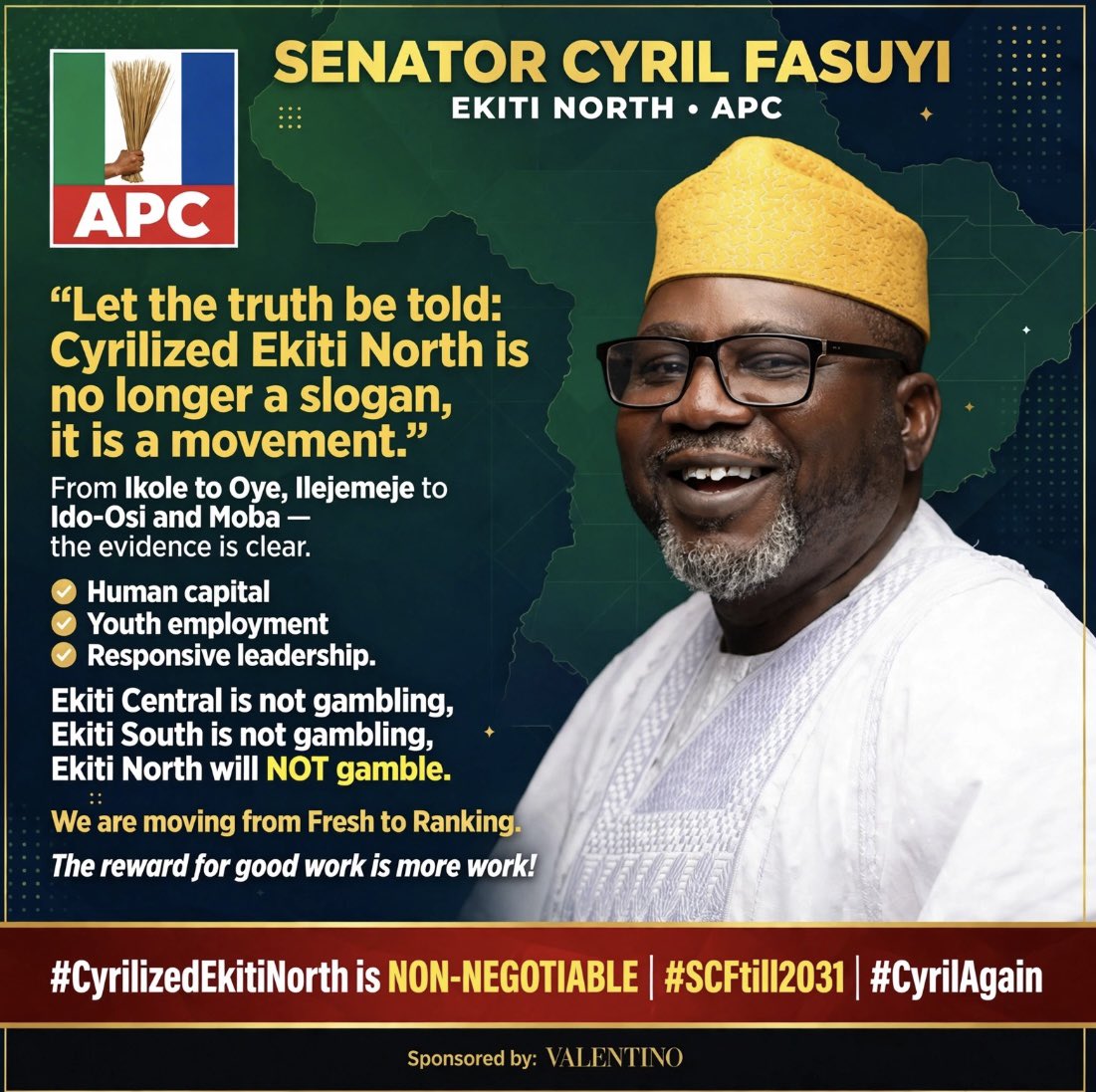 AbiolaOla11309's tweet photo. Let the truth be told: Cyrilized Ekiti North is no longer a slogan, it is a movement. From Ikole to Oye, Ilejemeje to Ido-Osi and Moba - the evidence is clear. Human capital, youth employment, responsive leadership.

Ekiti Central is not gambling, Ekiti South is not gambling, https://t.co/p08S69NS7Z