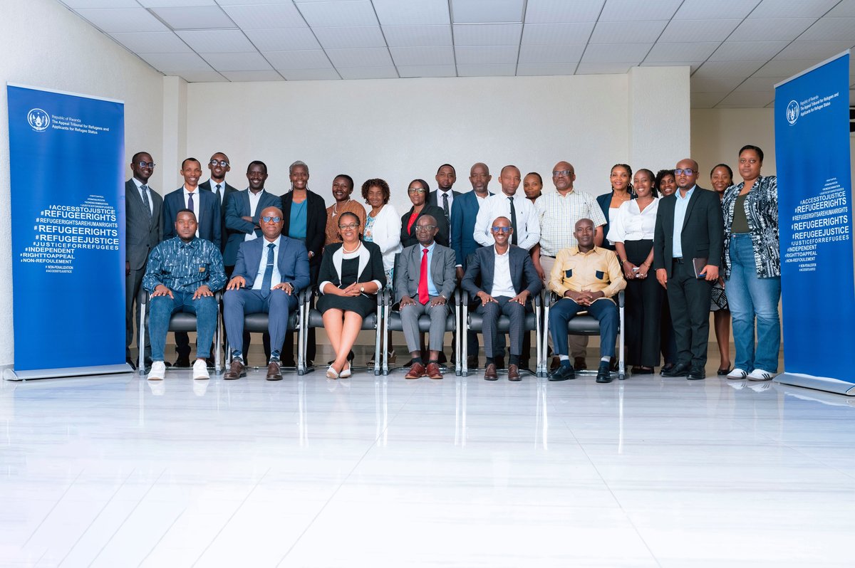 RefugeeAppealRw's tweet photo. This Friday, 2 October 2026, the Appeal Tribunal convened Government institutions, UNHCR, civil society and legal aid partners to strengthen coordination on refugee appeals, access to legal assistance, interpretation and communication,while preserving the Tribunal’s independence https://t.co/RyVJdryJJn