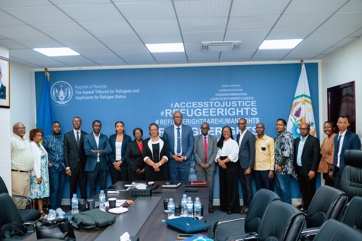 RefugeeAppealRw's tweet photo. This Friday, 2 October 2026, the Appeal Tribunal convened Government institutions, UNHCR, civil society and legal aid partners to strengthen coordination on refugee appeals, access to legal assistance, interpretation and communication,while preserving the Tribunal’s independence https://t.co/RyVJdryJJn