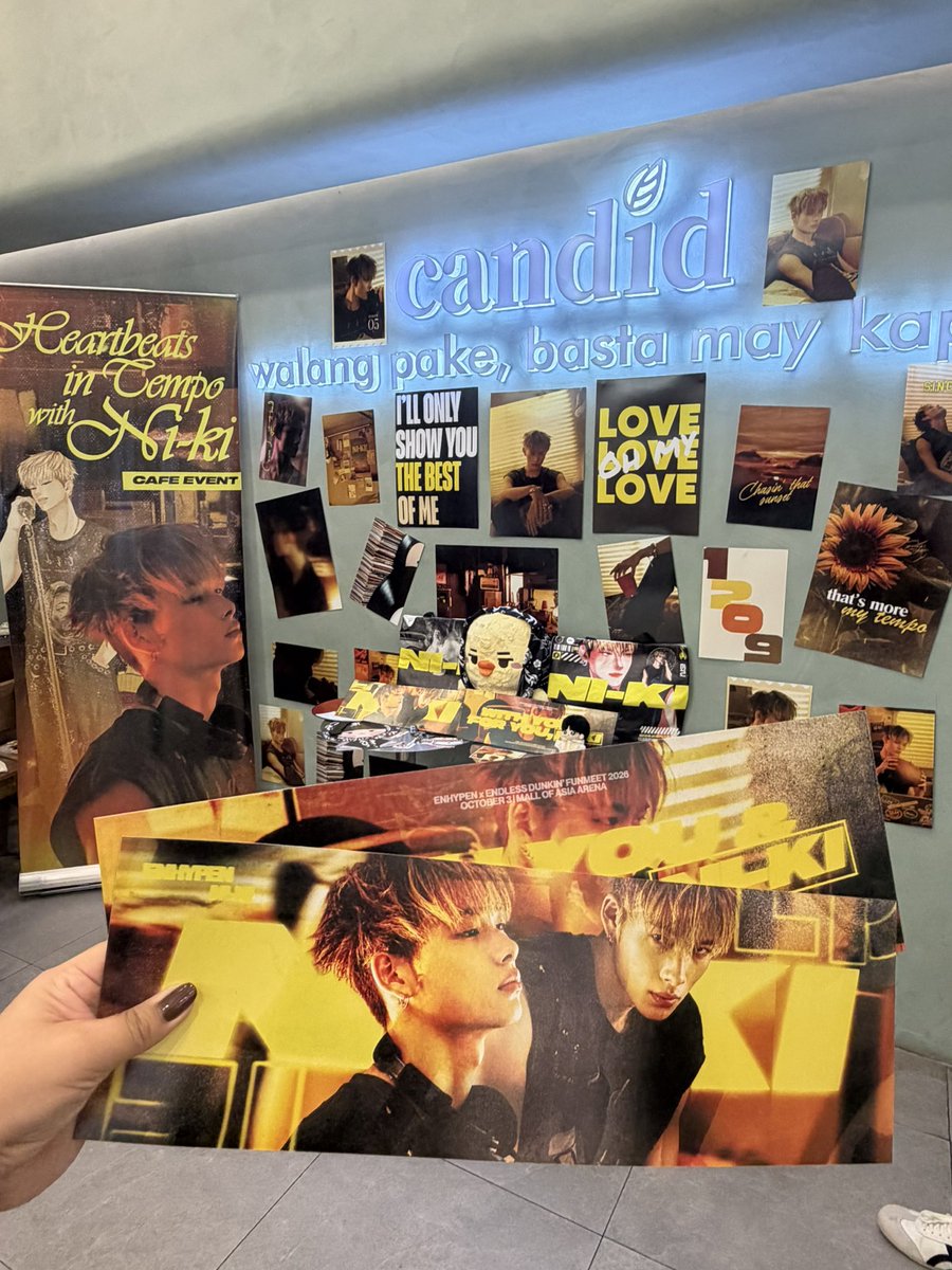 NKG_station's tweet photo. [🎫] Heartbeats in Tempo in Manila
— Cafe Event

📣 D-DAY REMINDER!

Hi everyone! Just a gentle reminder that Kit Claiming is available until 4:00 PM TODAY at Candid Coffee, SM Mall of Asia.

If you haven’t claimed your kit yet, please make sure to drop by before 4:00 PM!

See you at the cafe! 💛

#HeartbeatsinTempowithNI_KI
#DunkinPH_ENDLESS #ENDLESSFunMeet
#ENHYPEN #엔하이픈
#NI_KI #니키 #ニキ
@ENHYPEN @ENHYPEN_members