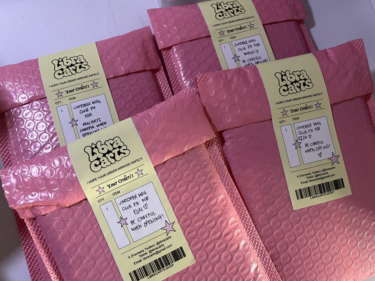 libracarts's tweet photo. after 3 years of hiatus of being a seller grabe now nalang ulit ako nakahawak ng pink bubble mailers https://t.co/G6O6eIAfI6