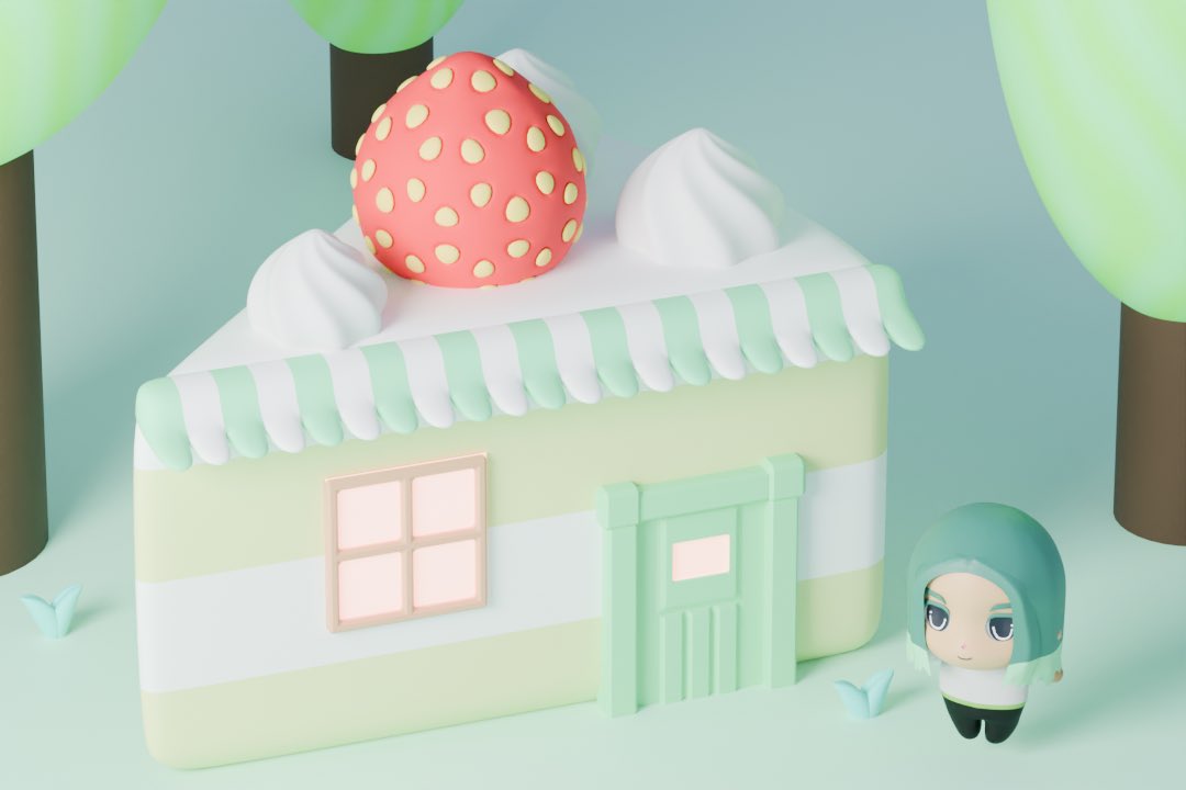 SUSC_Victory's tweet photo. うんめ〜とあかりの灯るケーキ屋さん
#blender https://t.co/Q3nvk7Tsrm