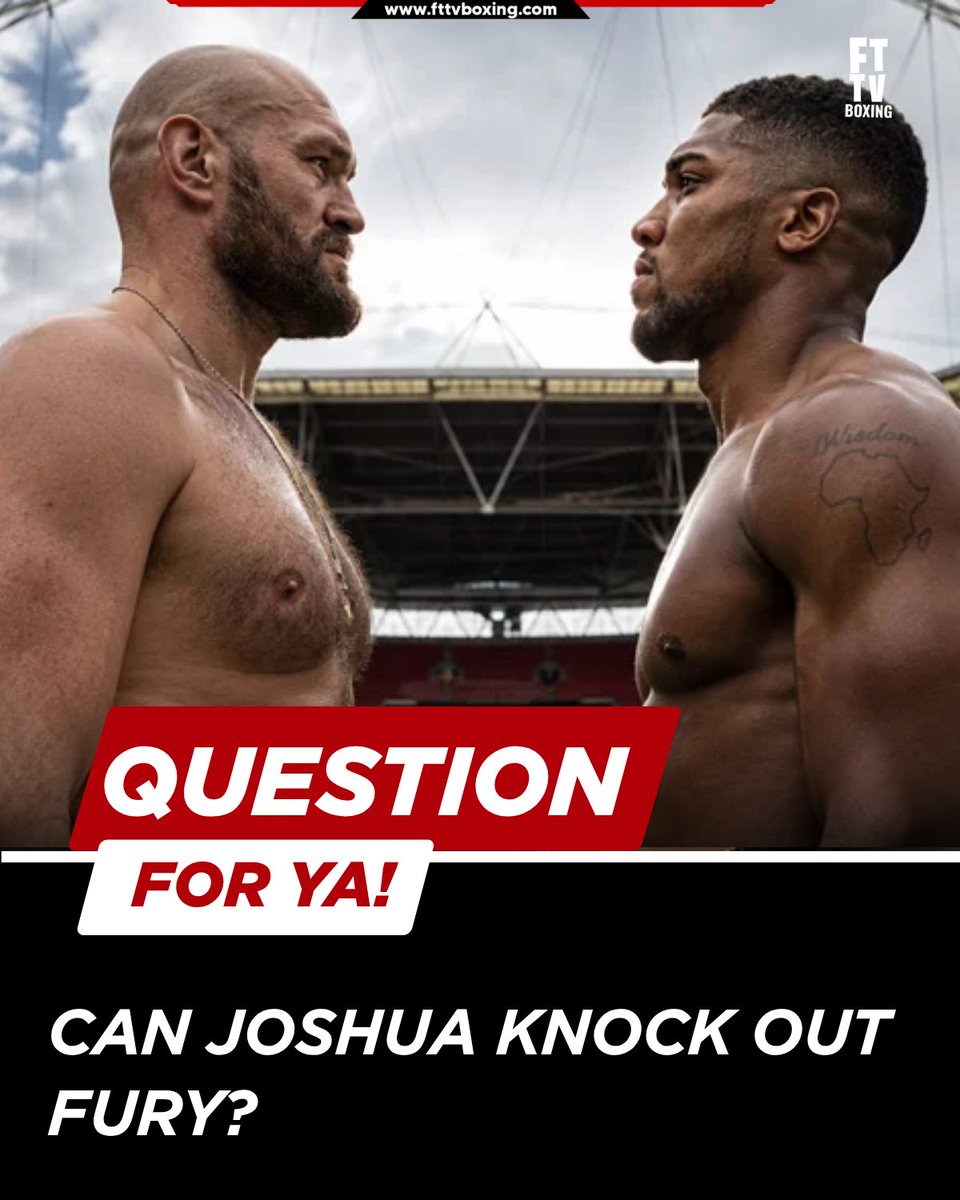 FTTVBoxing's tweet photo. CAN JOSHUA KNOCK OUT FURY? 🥊

Can AJ crack the Gypsy King’s armor on Dec 11, or will Fury's elusive mastery shut him down? Drop your pick below!

#anthonyjoshua #tysonfury #battleofbritain #heavyweightboxing #boxingdebate https://t.co/KZHP05f1b1