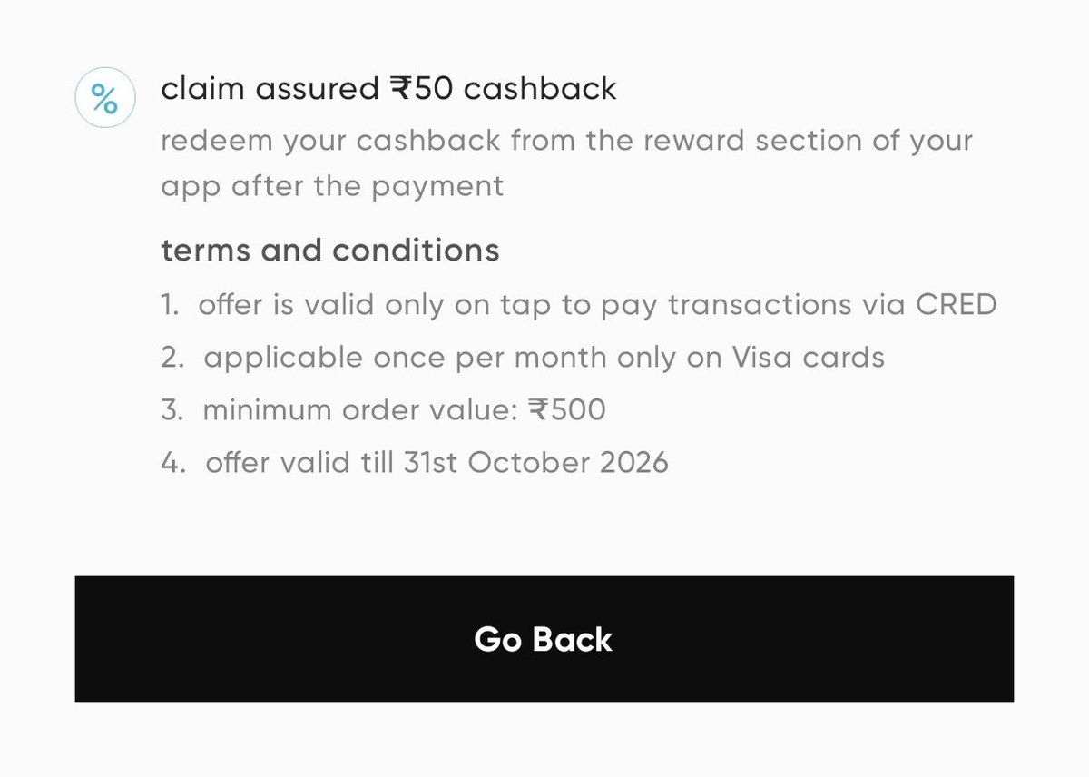iamsg2026's tweet photo. CRED tap to pay offer
Rs.50 cashback

Open cred app, search for tap to pay , add card and here you go. Don't forget to turn on contactless transaction in your card.
#cred https://t.co/otrzsIqXzi