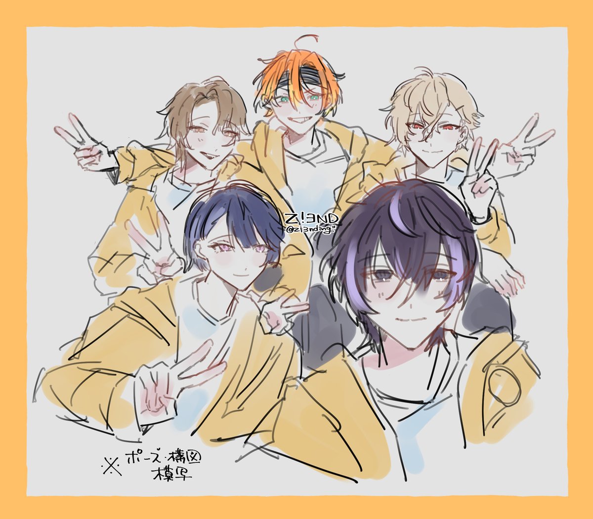 zi3nding's tweet photo. リハビリで描いた昼班☀

※声優さんの写真模写※ https://t.co/mSDr28h2RN