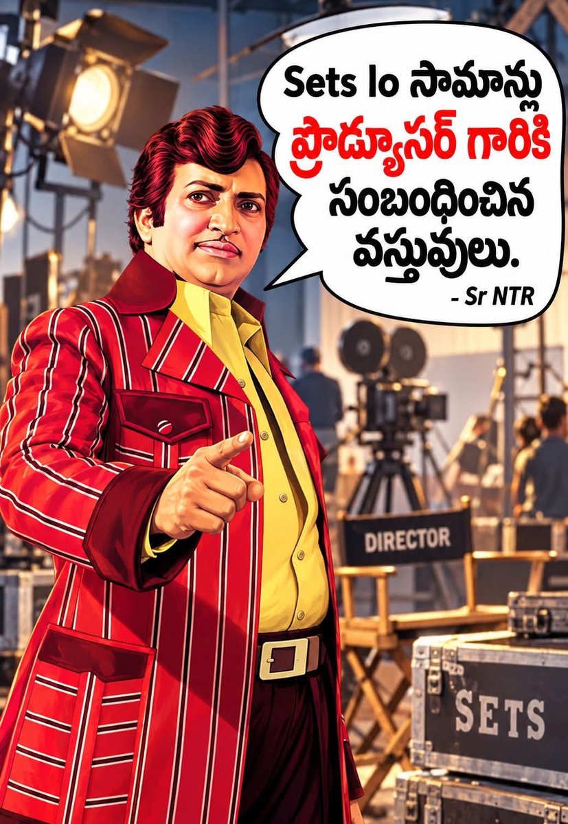 Venki_Megafan's tweet photo. Bajji la Kamarao waiting for the moment for everyone to vacate the cinema sets. https://t.co/FosypjmqAA
