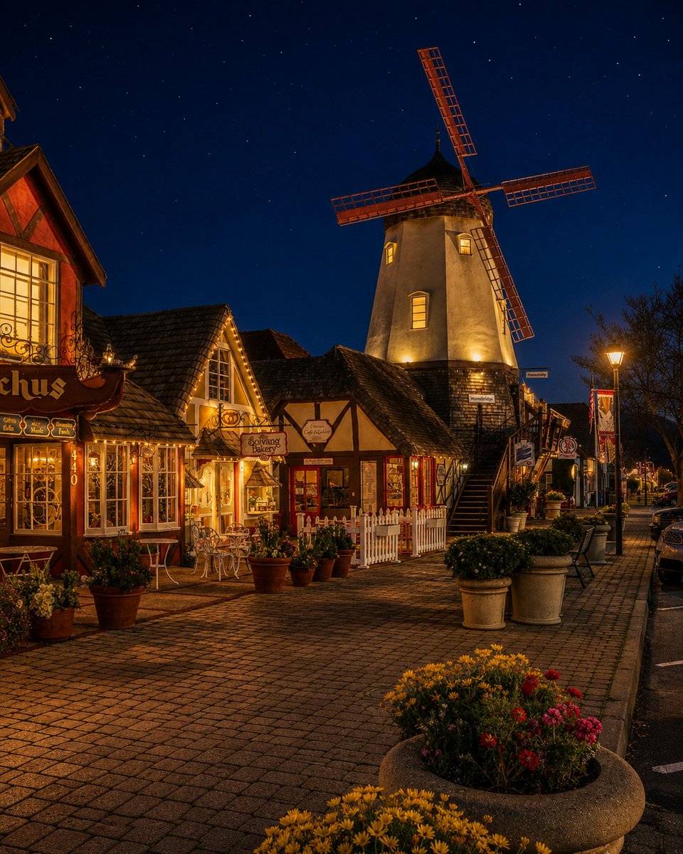 mayconpqt's tweet photo. A touch of Danish charm beneath a starlit sky. https://t.co/W27t9DbNDJ