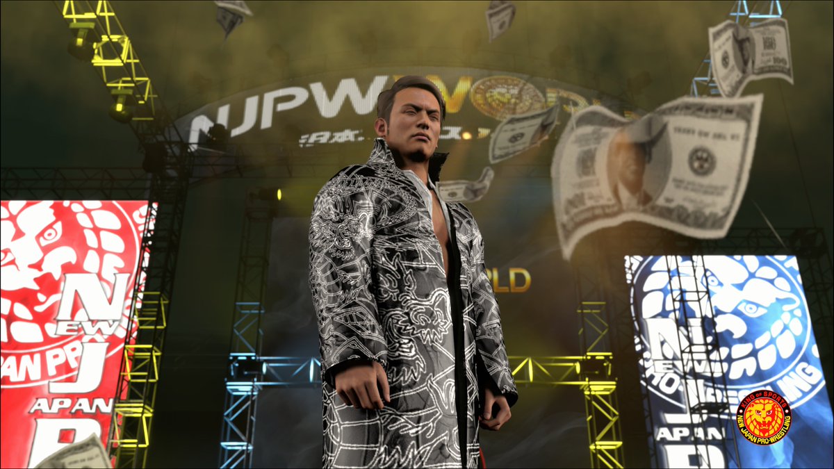 Gambadeboi's tweet photo. The Rainmaker is now on AEW2K26 💸

Okada, Don Callis and both arenas by @Valoween 

🎮: WWE2K26 on PS5 

#WWE2K #NJPWスマホプレミアム https://t.co/SZnBfnBuFi