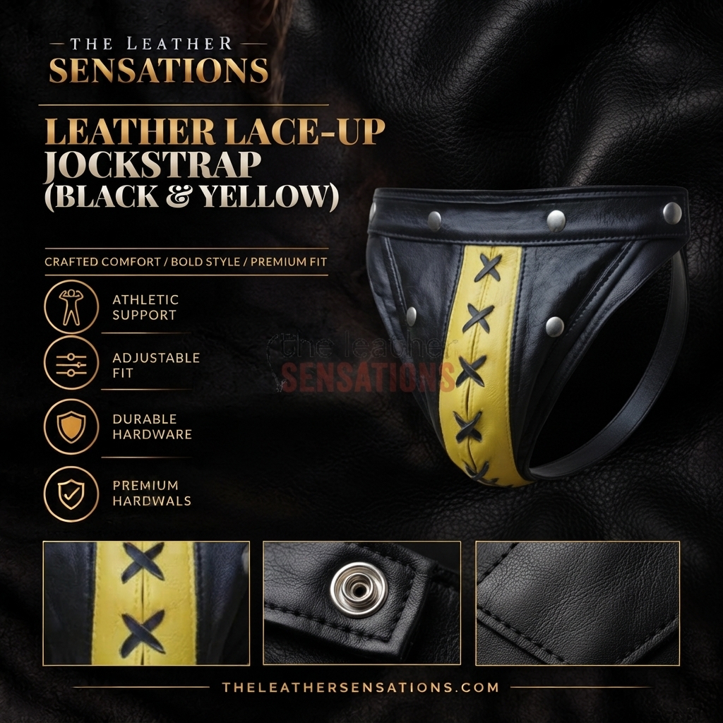 leathersensatio's tweet photo. The bold contrast of the new Leather Lace-Up Jockstrap in Black & Yellow! 🟡⚫️
https://t.co/KK8vr2puqh.
#LeatherSensations #LeatherJockstrap #LeatherLaceUp #BlackAndYellow #KinkGear #FetishFashion #LeatherCommunity #BDSMCommunity #LeatherPride #PremiumLeather #CraftedComfort https://t.co/tRfKIsYqPV
