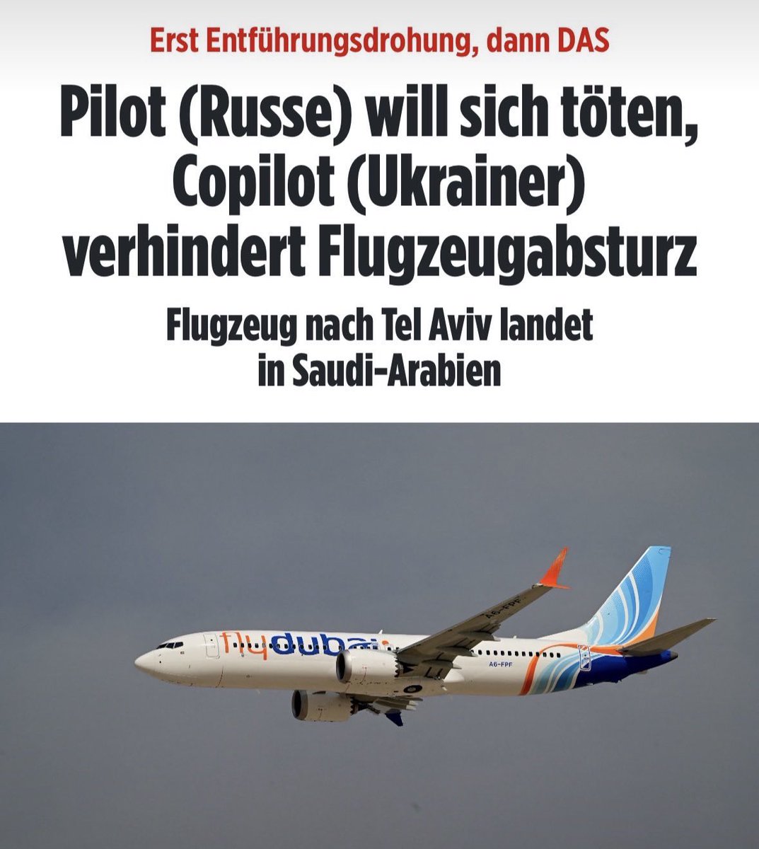 queru_lant's tweet photo. Das ist der muslimische Pilot Hamam al-Hammami, den uns die Medien als „Russen“ verkaufen wollten.

Al-Hammami wurde im Oman geboren. Seine Mutter ist Syrerin, sein Vater Omaner. Der "Copilot" war weder „Ukrainer“, noch hat der den Flugzeugabsturz verhindert. Der Inder Smit Machchhar war Flugkapitän, wurde von Al-Hammami mit einer Axt angegriffen und schwer verletzt.

Letztendlich überwältigten Passagiere den Terror-Piloten und verhinderten so den Absturz.

So sind die Fakten.