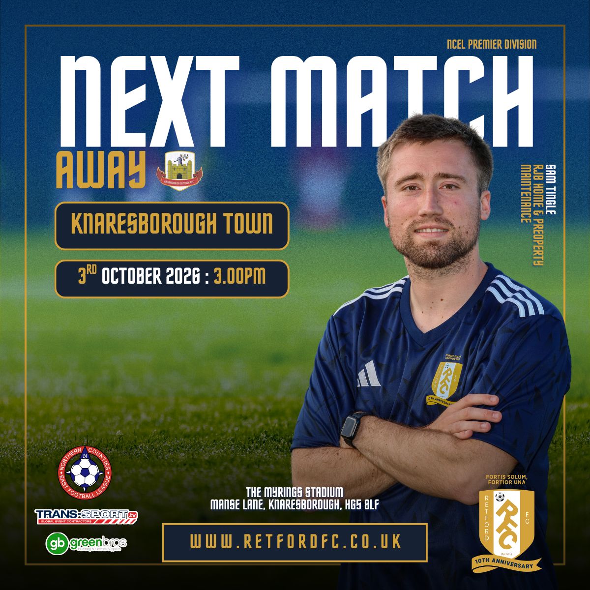 Retford_FC's tweet photo. 📢 NEXT MATCH | First Team

🚙 away to Knaresborough Town
📱 @KnaresboroughFC
📅 Saturday 3 October
⏰ Kick-off 3:00pm
🏆 NCEL Premier Division
📍 HG5 8LF

#UpTheChoughs https://t.co/7Xm4F1Pmf8