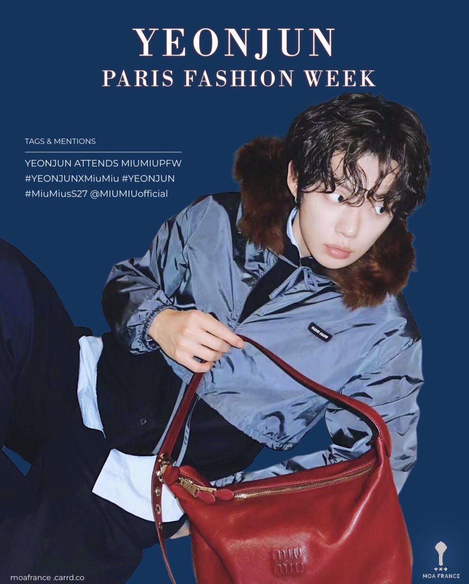 yeonjun_france's tweet photo. MOAS ‼️
Utilisez les hashtags et mentions en commentaires avec vos plus belles photos de Yeonjun en Miu Miu ! 
Mettons ces hashtags en tendance avant qu’il ne descende de l’avion !! 

YEONJUN ATTENDS MIUMIUPFW
#YEONJUNXMiuMiu #YEONJUN
#MiuMiusS27 @MIUMIUofficial https://t.co/OIPEVAkyN4