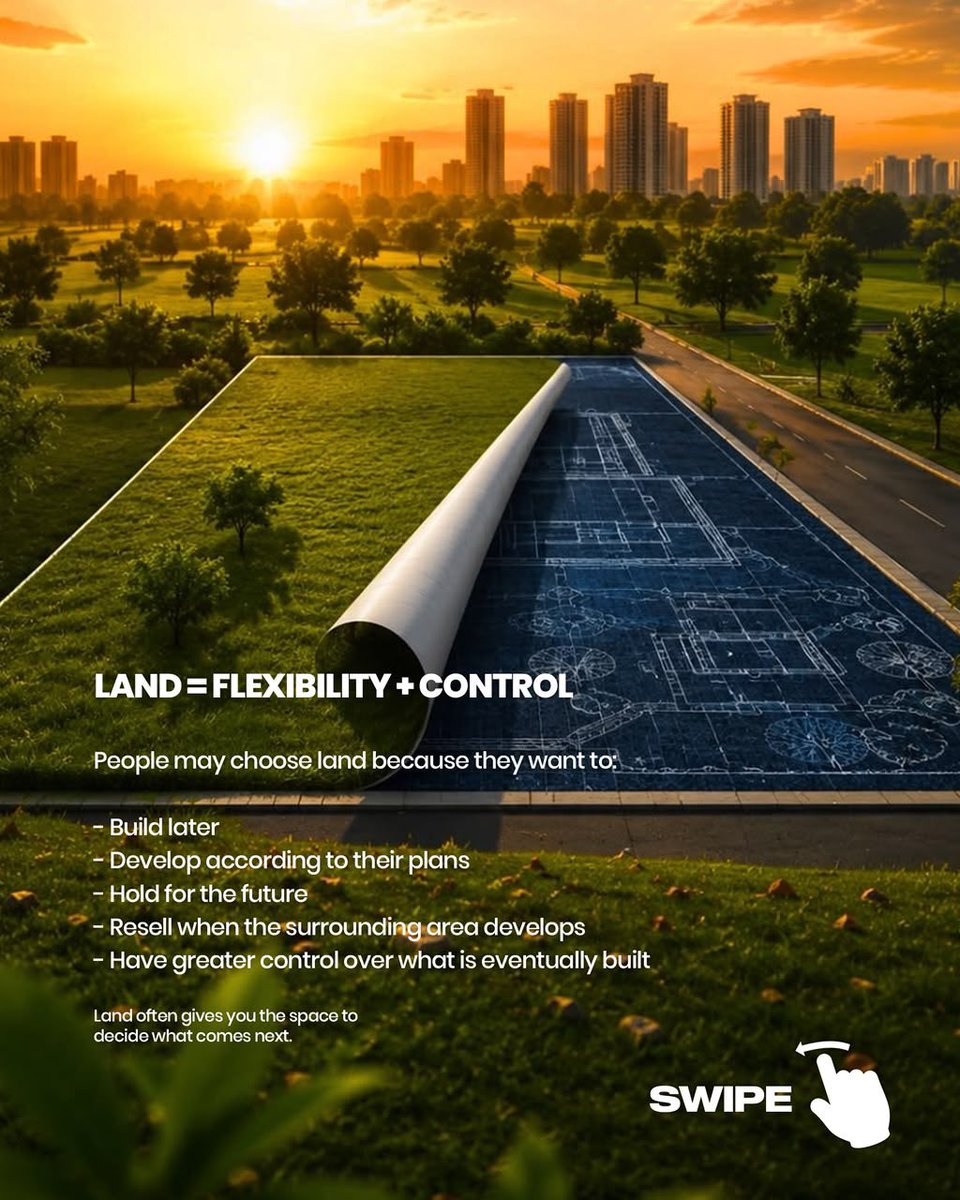 King_E_Philips's tweet photo. LAND OR APARTMENT 
WHICH ONE MAKES MORE SENSE FOR YOU?
The answer isn’t as simple as A or B 
They serve different purposes
Land can give you flexibility — to build later, develop according to your plans, hold for the future or potentially benefit as the surrounding area develops. https://t.co/NXTjsTTWHT