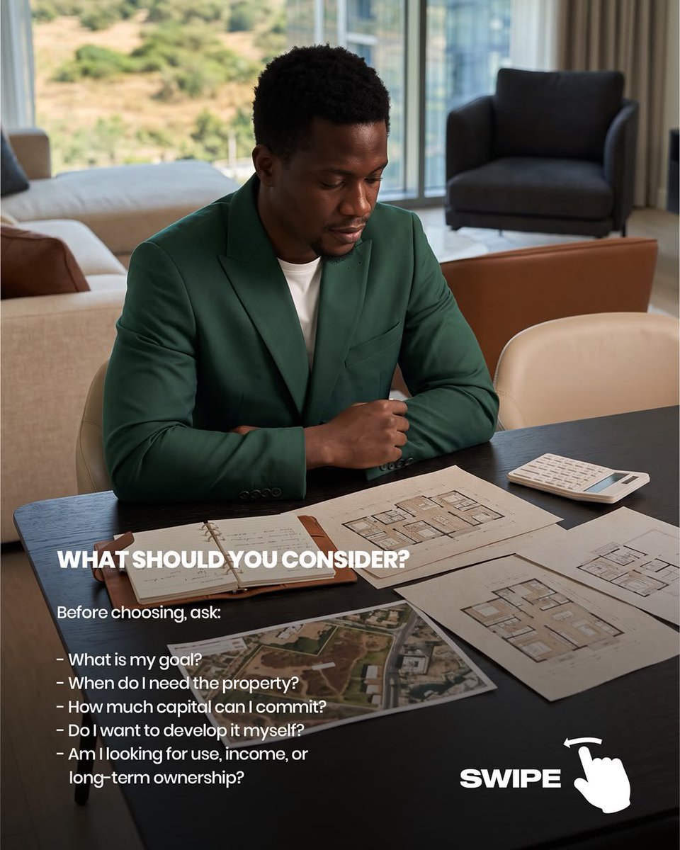 King_E_Philips's tweet photo. LAND OR APARTMENT 
WHICH ONE MAKES MORE SENSE FOR YOU?
The answer isn’t as simple as A or B 
They serve different purposes
Land can give you flexibility — to build later, develop according to your plans, hold for the future or potentially benefit as the surrounding area develops. https://t.co/NXTjsTTWHT