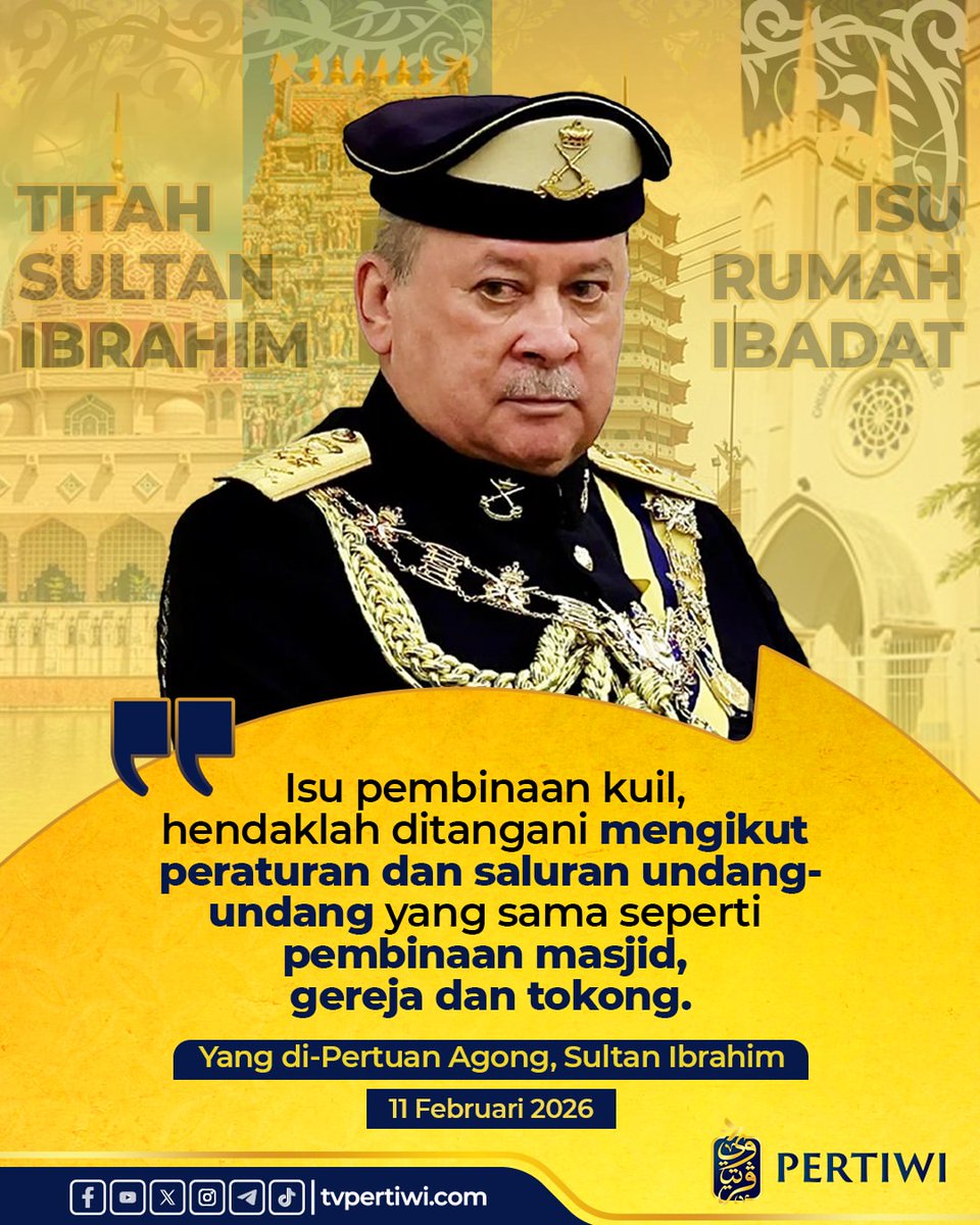DetroitLadiIndi's tweet photo. Pembinaan rumah ibadat perlu mematuhi undang-undang dan prosedur yang seragam tanpa mengira agama, demi memastikan keadilan serta keharmonian masyarakat.

#RumahIbadat #UndangUndang #Keharmonian #Malaysia #IsuSemasa https://t.co/BoW5wbjACq