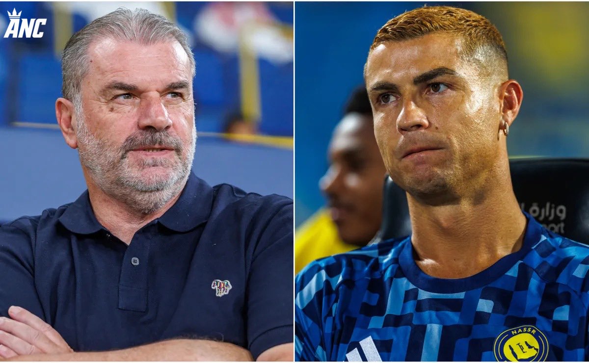 ANC_Updates's tweet photo. 🚨 AL-NASSR DRESSING ROOM LEAK! 🟡🔵

Guillem Balague reveals CR7 had a fallout with manager Ange Postecoglou in August.

Subbed at HT vs Al-Ettifaq, CR7 reportedly refused to sit on bench and stormed out of the stadium!

Was Ange wrong to sub the GOAT? Drop your take! 👇
#CR7 https://t.co/MTpQPZziGk
