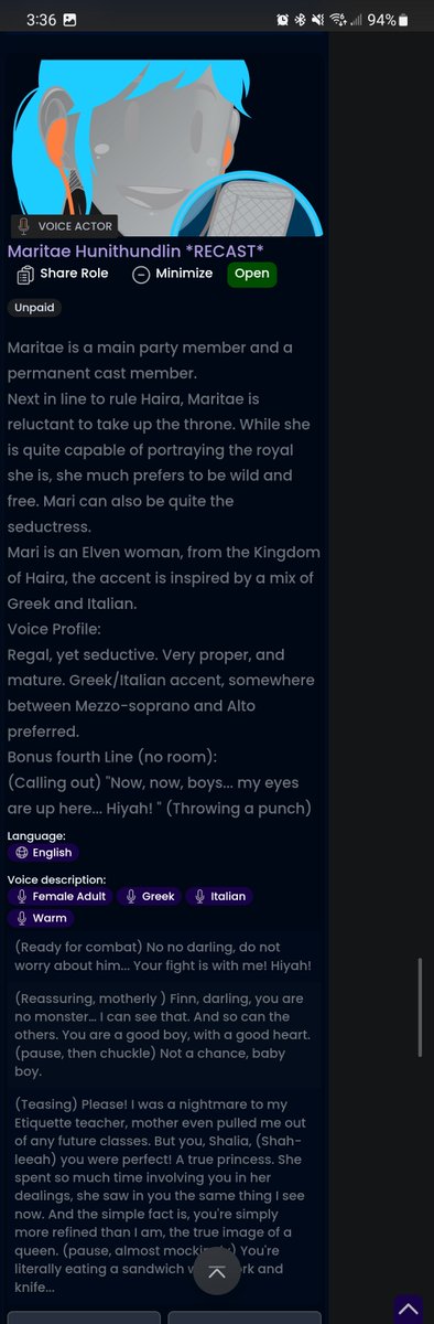 HopelessMedia_'s tweet photo. Unpaid Original SFW Casting call!
#Recast
#voiceactor
@UnpaidRt @CastingCallClub 

https://t.co/gI7UJRCZu6

1F: Italian/Greek accent 
Details in Photo
Deadline is 10/31 
 submissions can be posted on CCC, in the official discord, or emailed to hopelessmediaproductions@gmail.com https://t.co/sDCtnM0q1J