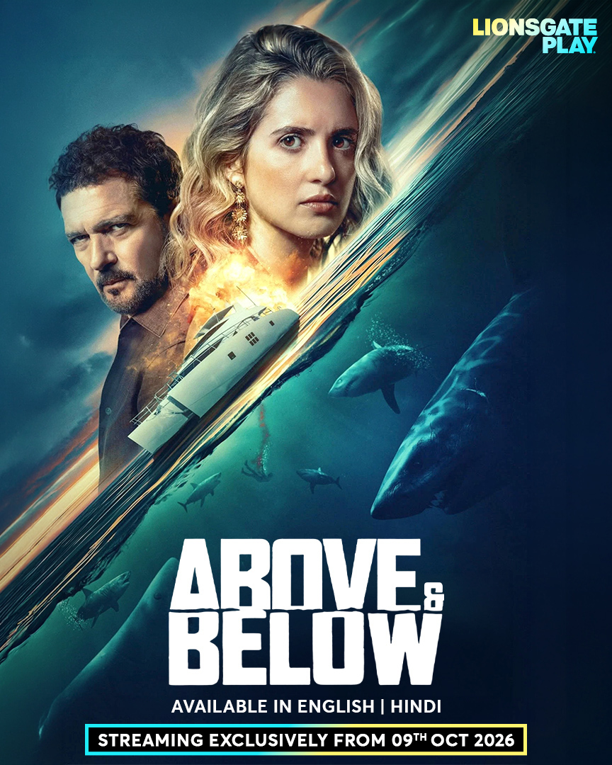 lionsgateplayIN's tweet photo. Vacation mode off. Survival mode ON. 🌊💥 #aboveandbelow #antoniobanderas #lionsgateplayindia https://t.co/TV5S7Z80LQ