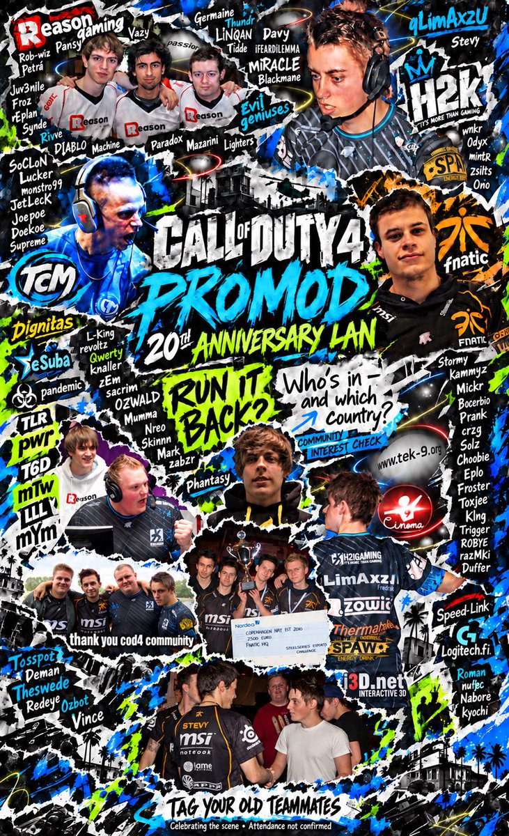 IdhFredrik's tweet photo. Who would go to a 20th anniversary cod4 promod Event/LAN next year?

And what country would you prefer? 
🇺🇸🇸🇪🏴󠁧󠁢󠁥󠁮󠁧󠁿🇩🇪🇳🇱🇧🇪🇫🇮🇩🇰🇮🇹🇫🇷🇨🇿🇭🇷🇭🇺🇯🇵🇵🇱

*Community interest check* https://t.co/CP0VZfUzL5