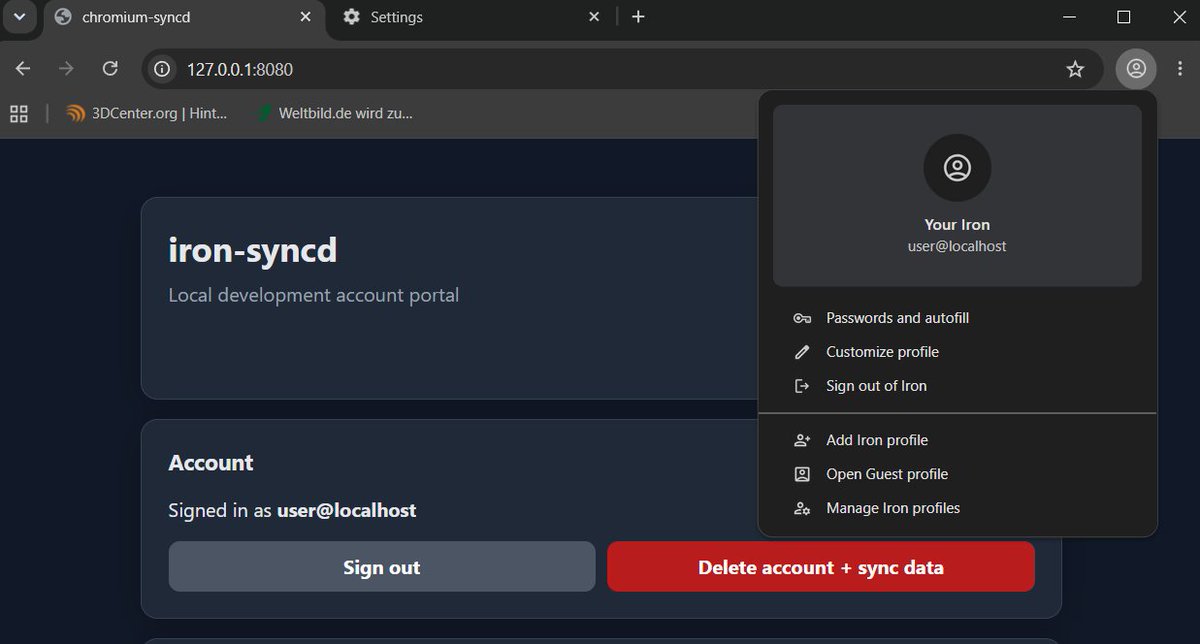 SRWare's tweet photo. Working on a dedicated Sync for Iron Desktop and Mobile. https://t.co/02d1LqOpNq